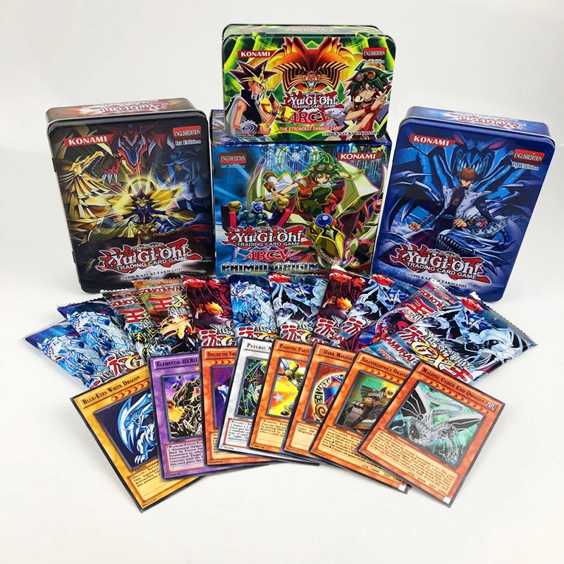 80 шт./компл. Yu-Gi-Oh игровые карты классические Yu-Gi-Oh игры английские карточки картонные коллекционные карточки с флеш-картой и металлическая Оловянная коробка игрушки