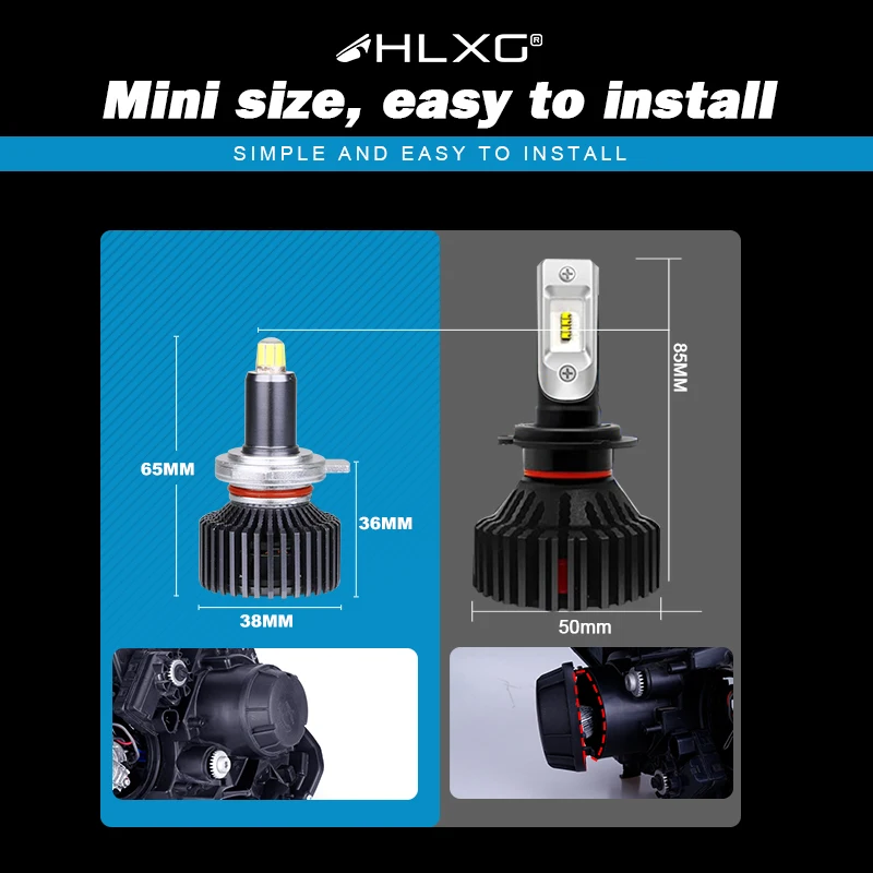 Лампа для автомобильных фар H7 H1 360 лм 90 Вт 9012 H8 LED HB3 HB4 9006 HIR2 D2S D4S светодиодный H11 9005