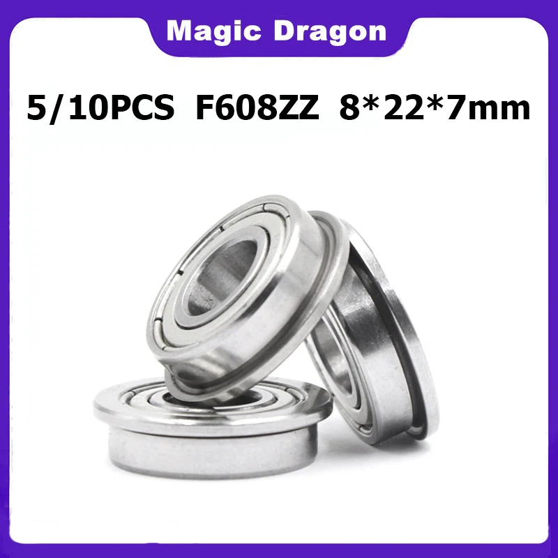 5/10PCS F608ZZ F608 ZZ With Flange Miniature Deep Groove Ball Bearing F8x22x7mm F608-2Z CNC milling machine pulleys - купить по