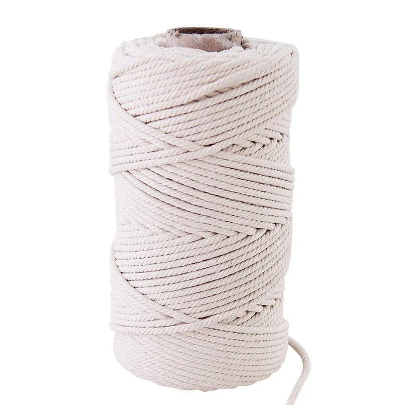 Веревка для макраме из 100% натурального хлопка (4 мм x 100 м) веревка мягкого детской