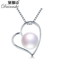 dainashi fashion 925 sterling silver heart pendant jewelry hot sale 100 genuine natural freshwater pearl pendant for women