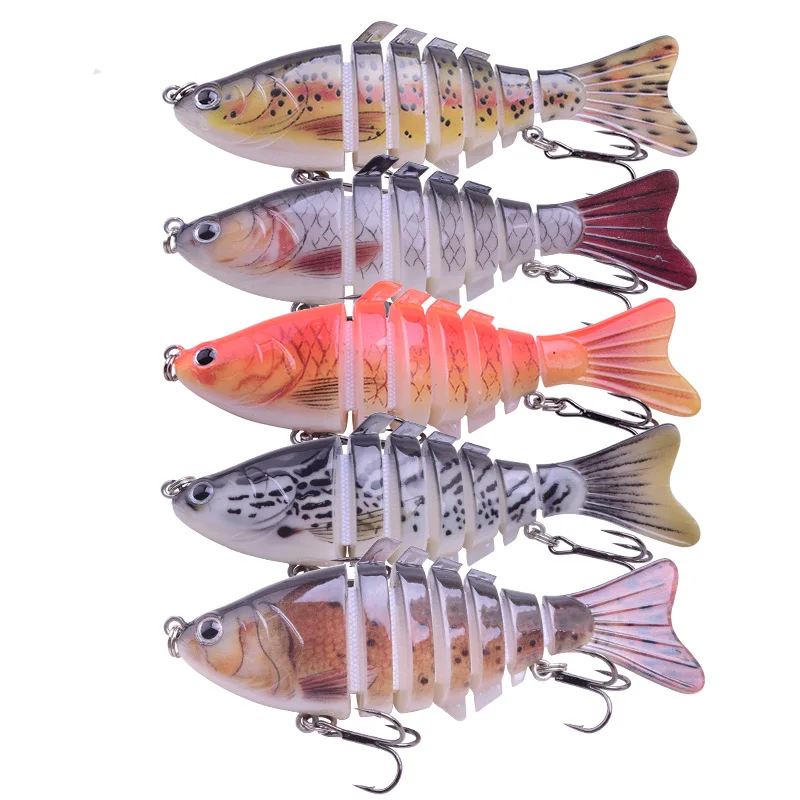 1 шт. многошарнирная Рыболовная Приманка 7 сегментов Swimbait 10 см 16g Реалистичного