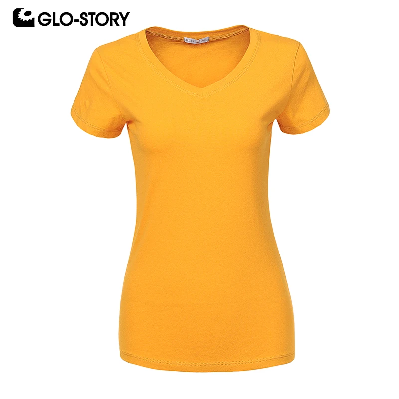 Женские футболки с коротким рукавом однотонные разноцветные GLO-STORY 2020 лето