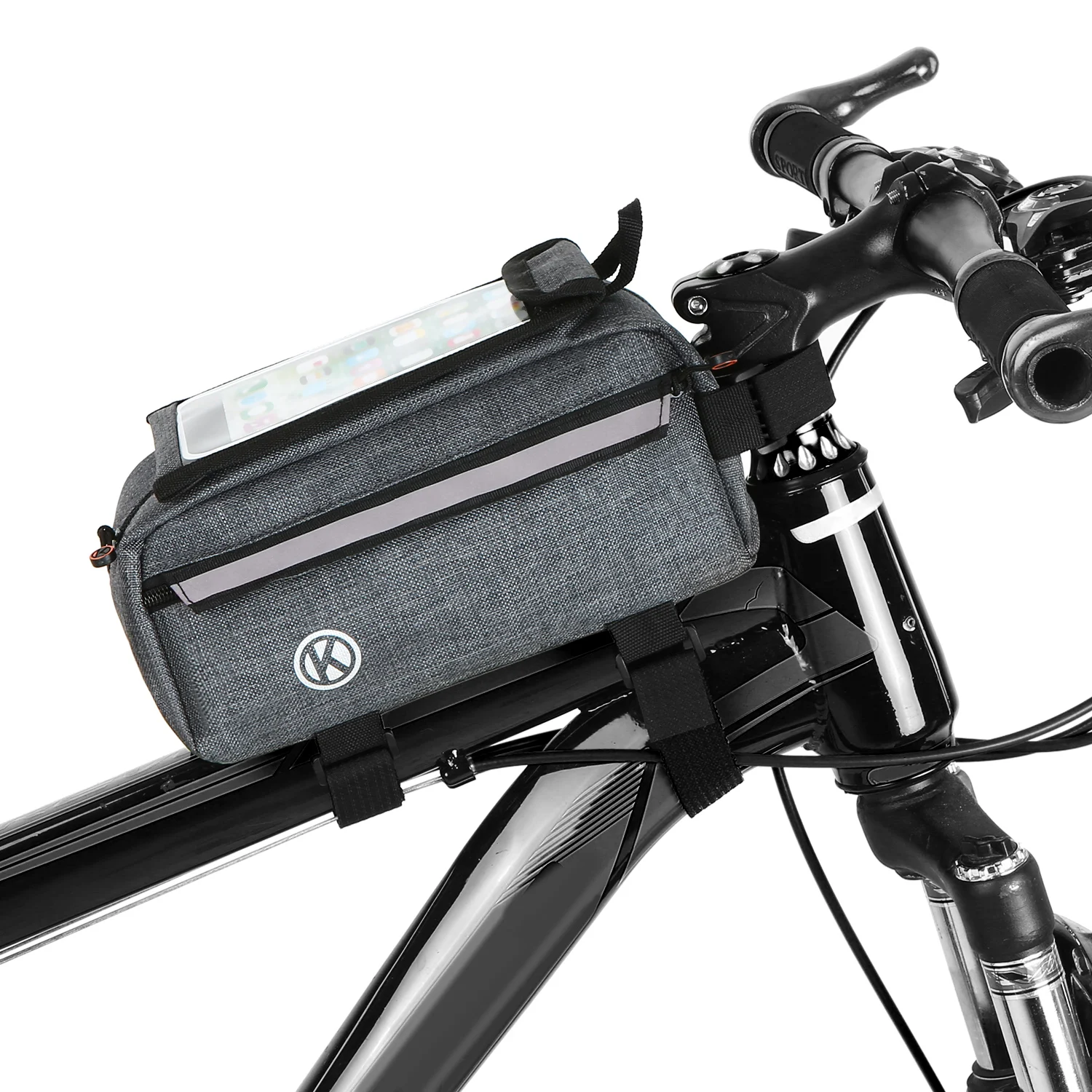 High Visibility Reflective Bike Front Frame Phone Bag Cycling Bicycle Top Tube Pannier with Removable Touchscreen Case | Спорт и