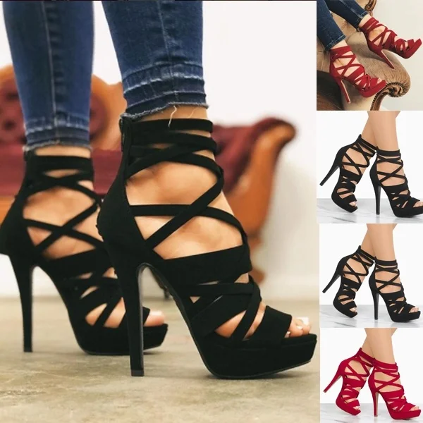 Женские туфли-лодочки на высоком тонком каблуке с открытым носком молнии | Обувь