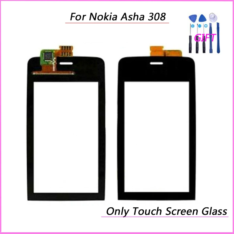 New For Nokia Asha 308 309 310 3080 3090 Touch Glass Front Digitizer Panel Sensor replacement Parts (No lcd） | Мобильные телефоны