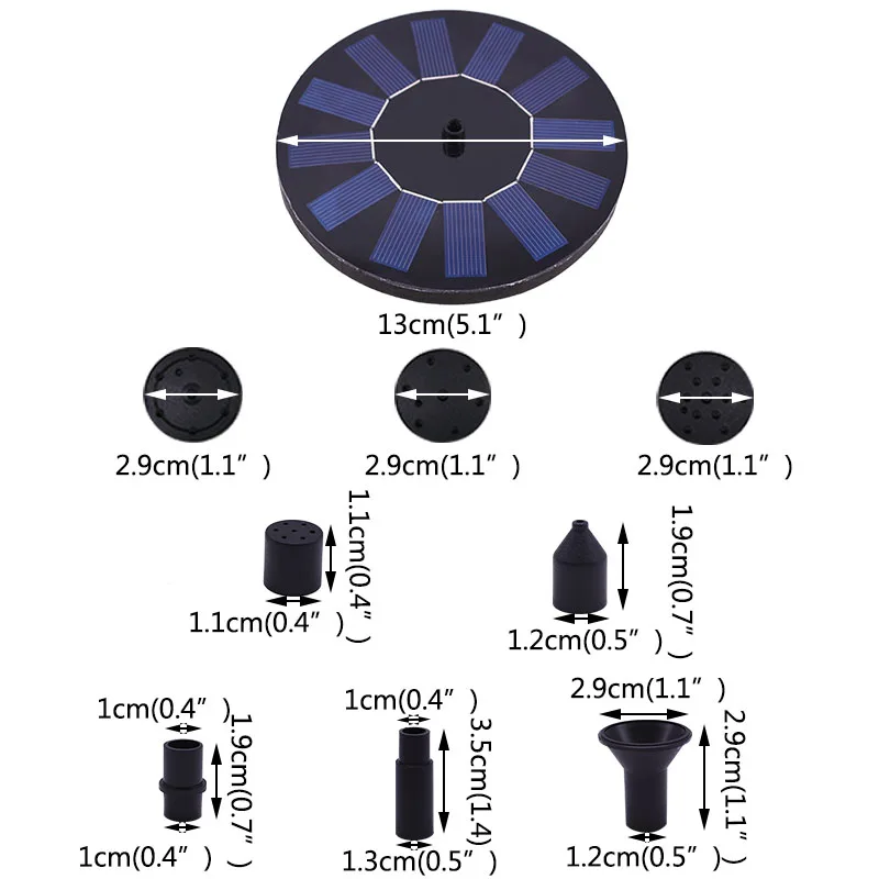 Мини-фонтан на солнечных батареях садовый бассейн пруд плавающая солнечная