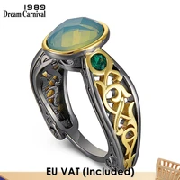 dreamcarnival1989 oval green zirconia rings for women solitaire wedding ring craft band vintage wedding jewelry hot pick wa11792