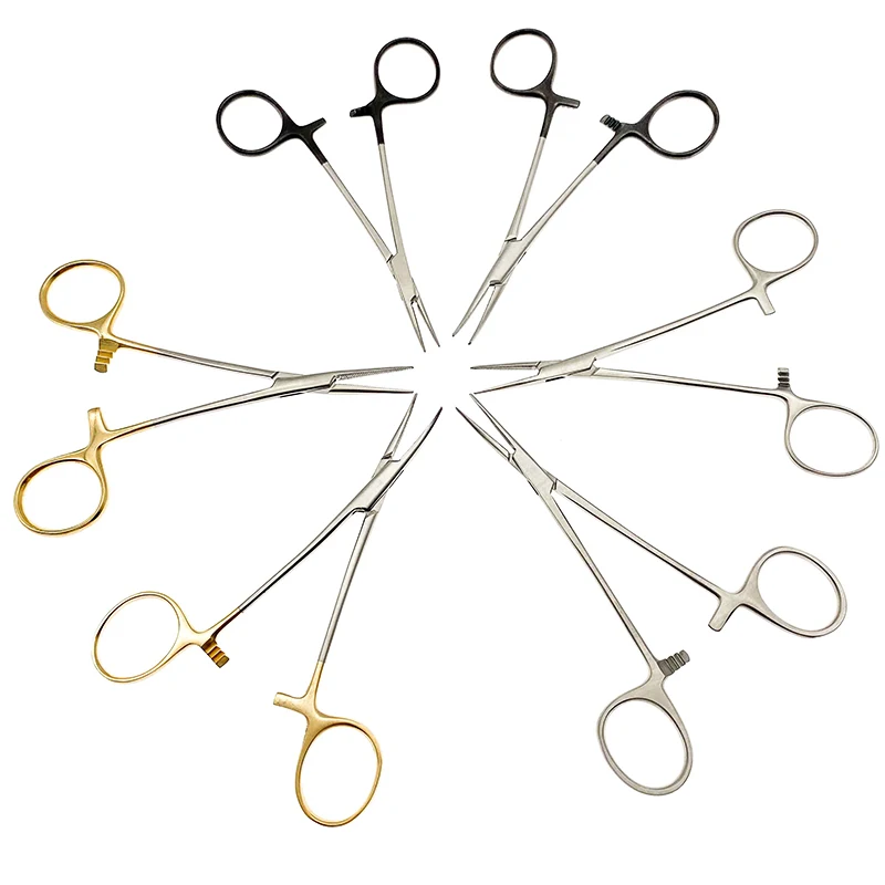 Stainless Steel Hemostatic Forceps Curved/Straight Tip Forceps Locking Clamps,  Arterial Forceps