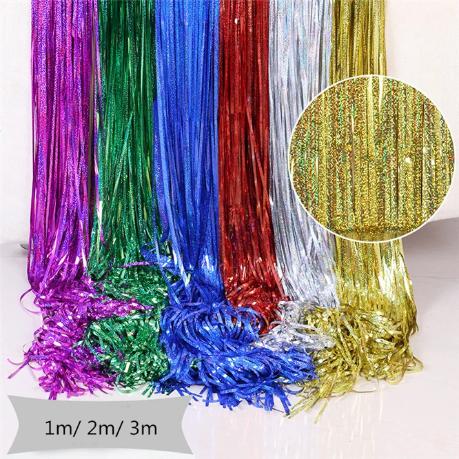 

1M 2M 3M Rainbow backdrop Foil Curtains Photography Background Supplies Birthday Party wedding adult Ourdoor Party decorations