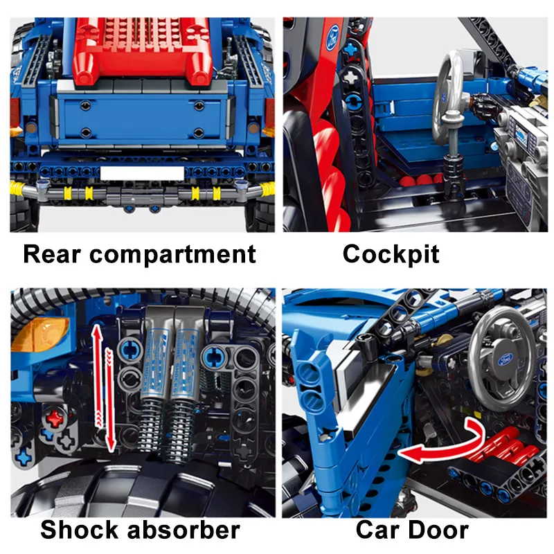 1650 шт кирпичи rc автомобиль пика