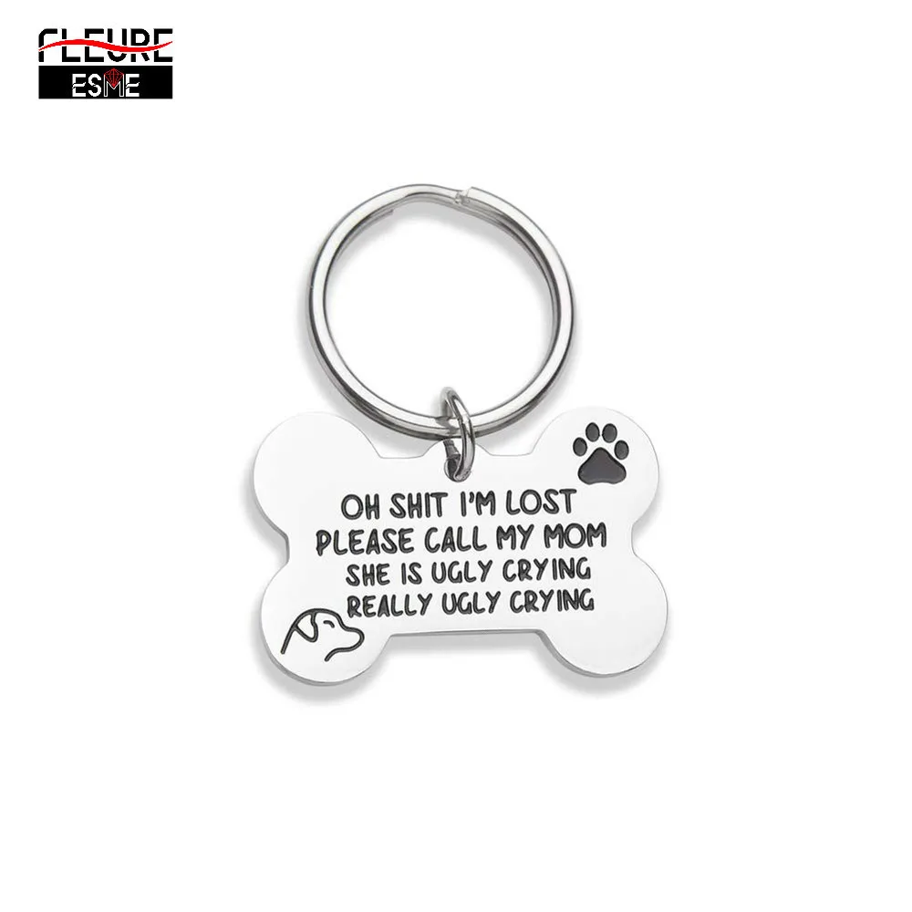 Забавный брелок для собак бирка с гравировкой ID щенка кошек котят ошейника