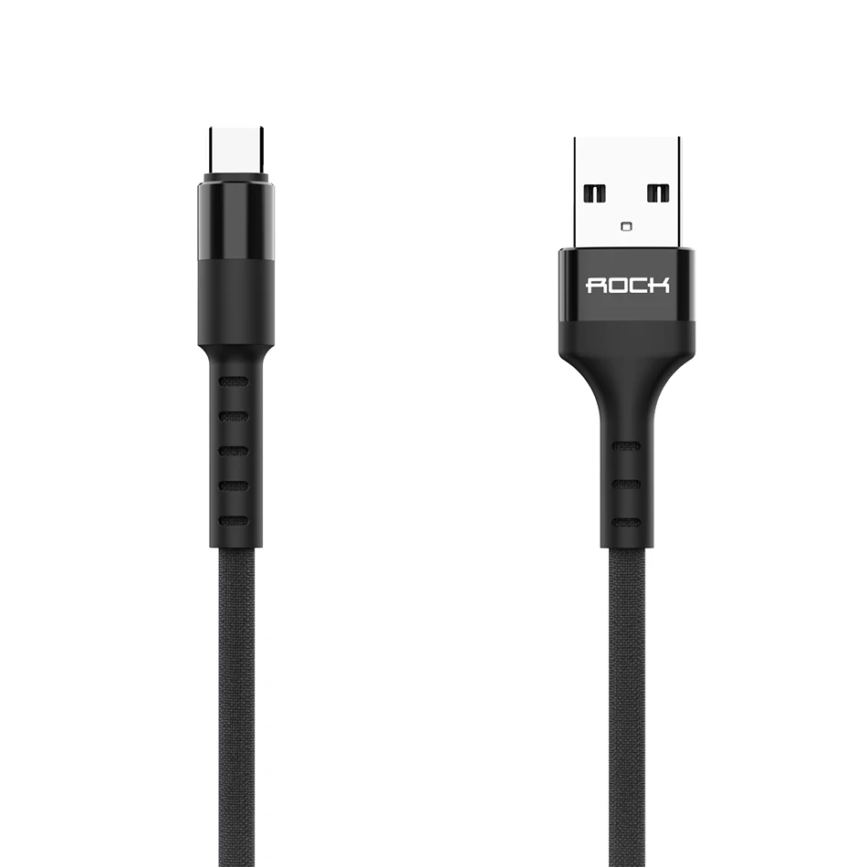 ROCK USB кабель 3A Быстрая зарядка USB кабель для передачи данных Xiaomi Redmi Note 7 QC 3,0 type-C провод для мобильного телефона samsung S10 - Цвет: Серый
