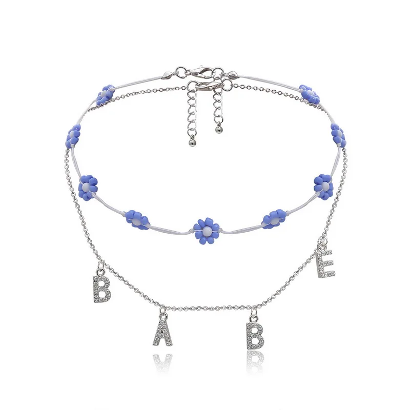 Женское винтажное ожерелье-чокер с подвеской в виде цветка ромашки и надписью