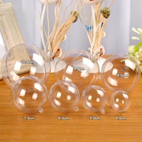 10pairs big christmas tress decorations ball transparent open plastic clear bauble ornament gift present box new year 7 10cm