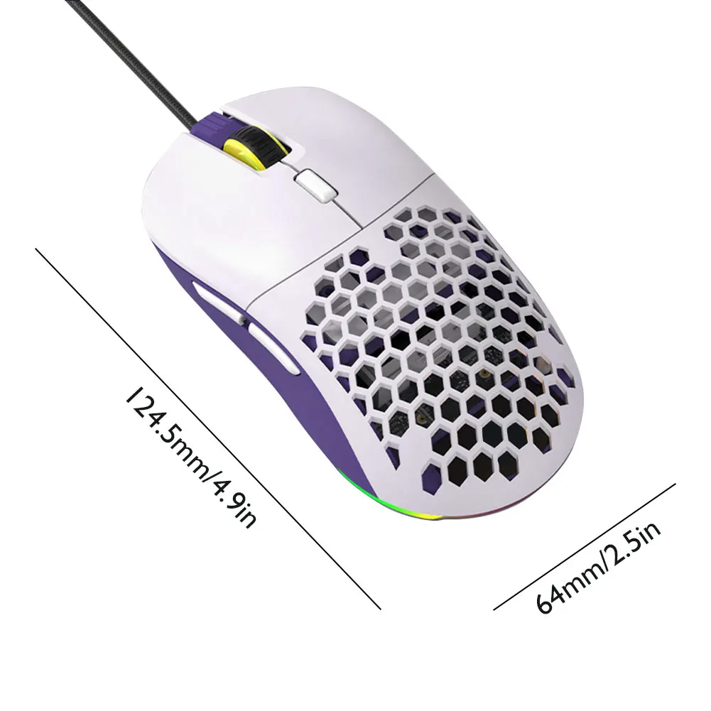 

F15 16000DPI Mouse Mice PMW3338 RGB Lightweight Wired Honeycomb Shell Mouse for Gamer PC Laptop Desktop E-sports Gaming Mice New