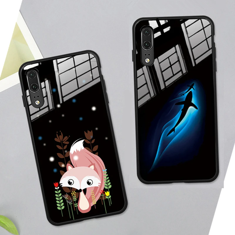 Чехол из закаленного стекла для Samsung Galaxy A10 A20 A30 A40 A50 Black Fox Жесткий A10S A20S A50S A30S A40S