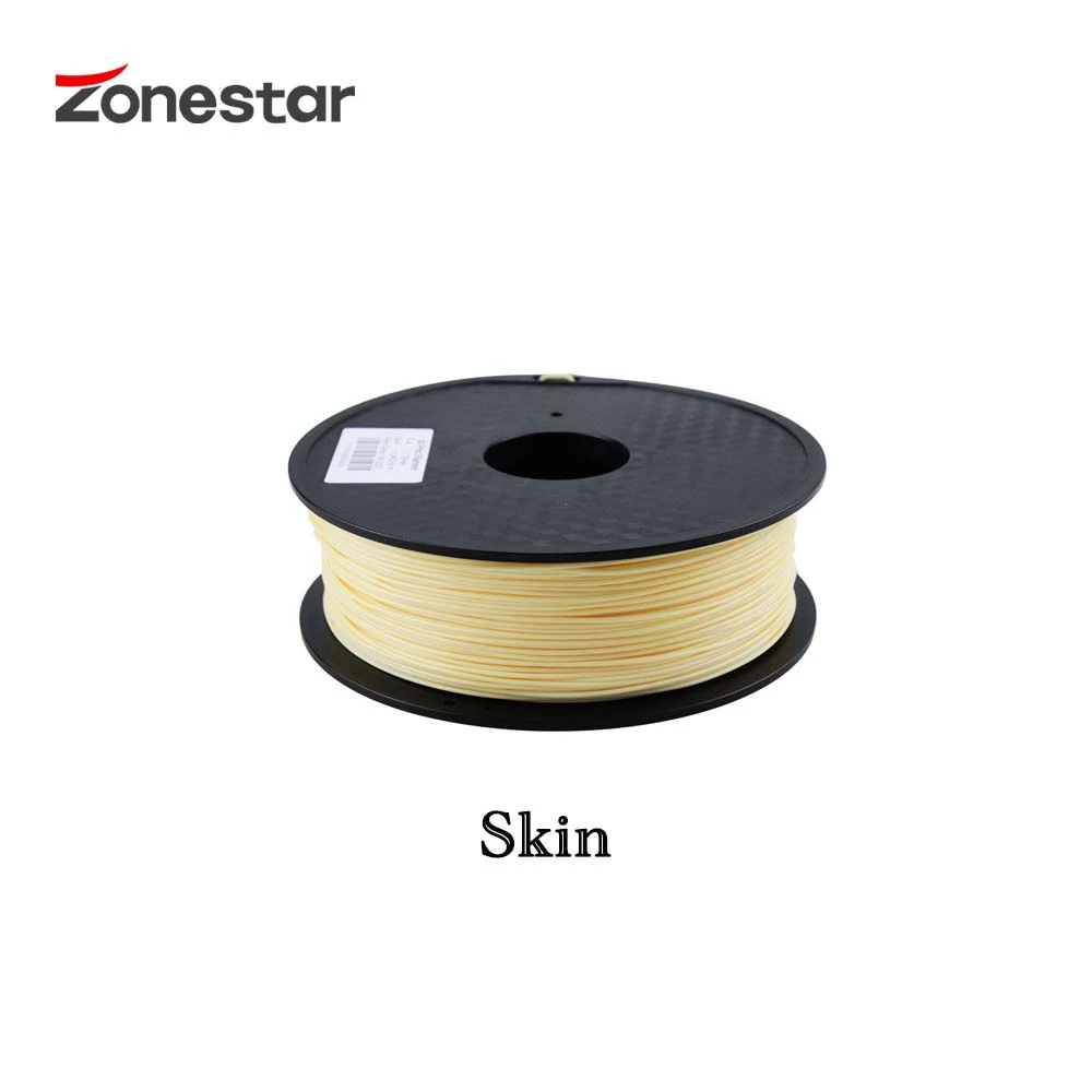 ZONESTAR PLA нити для 3D принтера 1,75 мм Пластиковые расходные материалы Материал Вес нетто 1 кг - Цвет: Skin