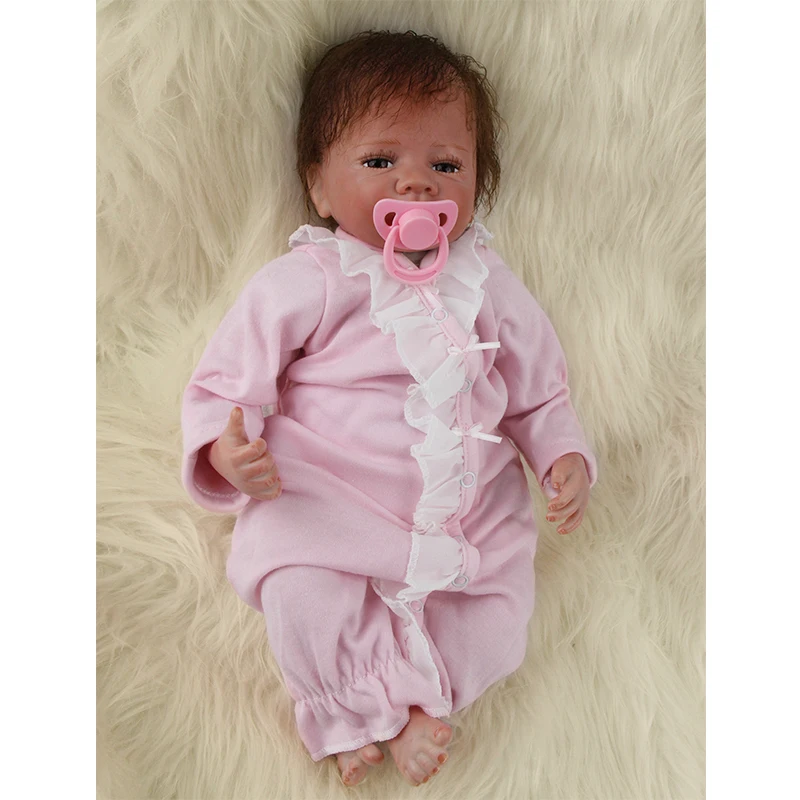 Bebe Reborn Baby Doll 50 Cm 20 Inch Vinyl Silicone Realistic Girl With Open Eyes Soft Cloth Mohair Hair Toy Fashion Gift |