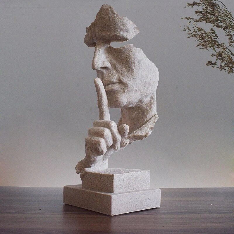 

Silence is golden abstract crafts creative Nordic sculpture decoration retro office living room