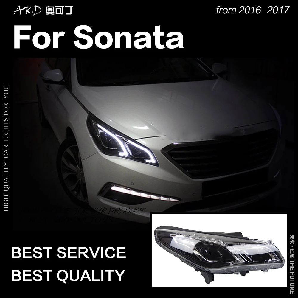 AKD автостайлинг фара для Hyundai Sonata фары 2016 2017 новая светодиодный ная DRL Hid