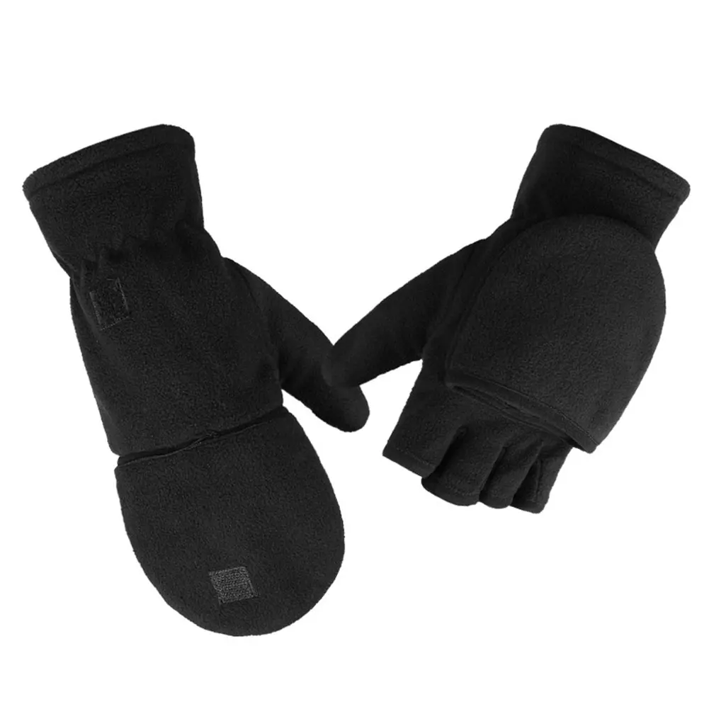 

Зимние перчатки без пальцев для мужчин и женщин, варежки с откидной крышкой, теплые ветрозащитные спортивные флисовые домашние перчатки, 3 м...
