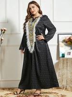 plus size eid black abaya dubai kaftan turkey islam arabic muslim dress for women robe longue femme musulman caftan marocain