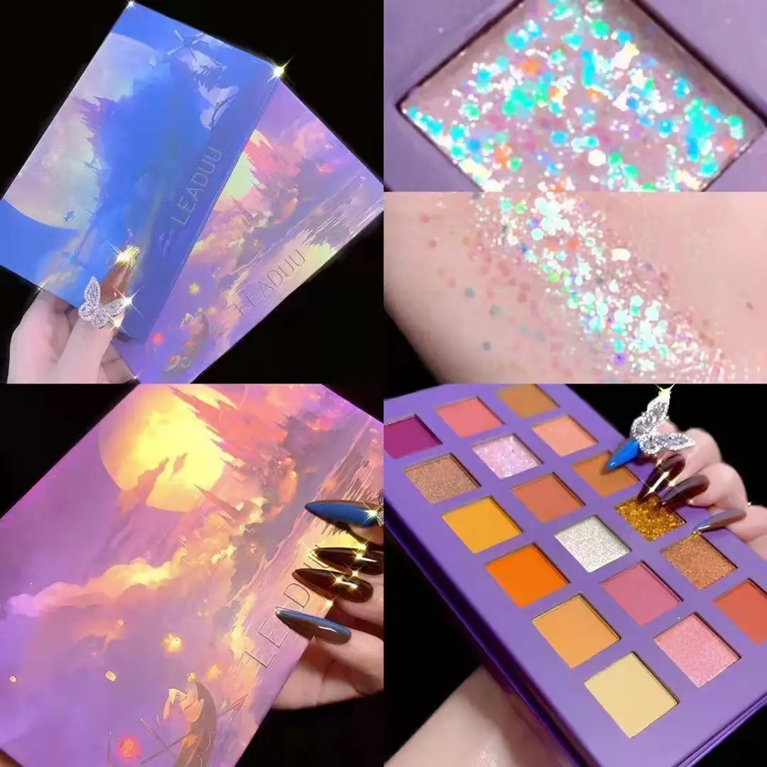 

1 Pc Neon Castle Sequins Eyeshadow Palette Glitter Matte Pearl Eye Makeup 18 Colors Blendable Pigment Eye Shadow Lady Cosmetics