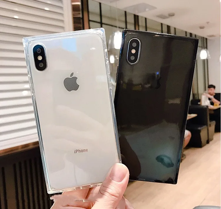 Квадратный чехол для телефона iPhone 11 Pro прозрачный силиконовый мягкий из ТПУ XS Max XR