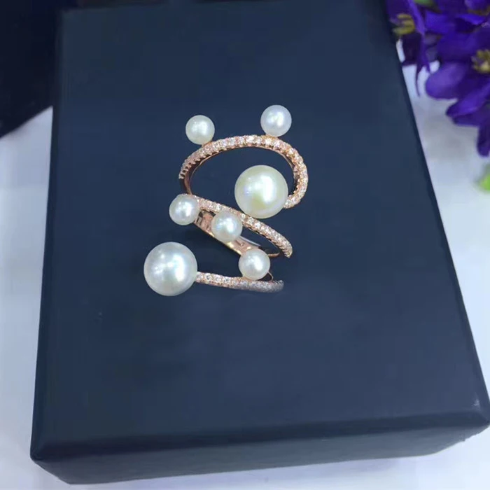 Дизайнерские Модные вечерние кольца из стерлингового серебра 925 пробы с