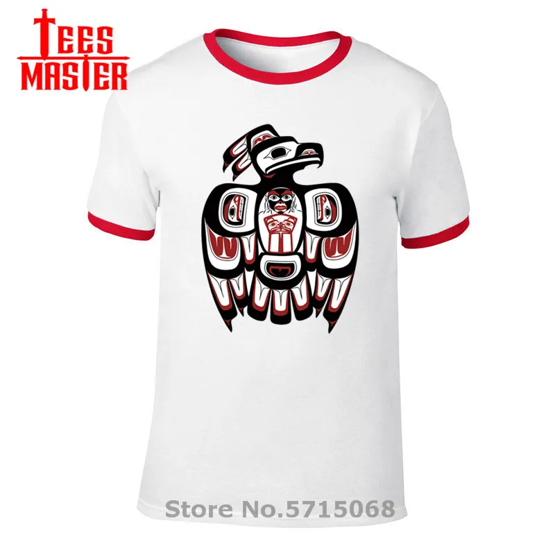 Футболка Haida raven Thunderbird Мужская настоящий Топ хипстер комикс thunderbird|Мужские