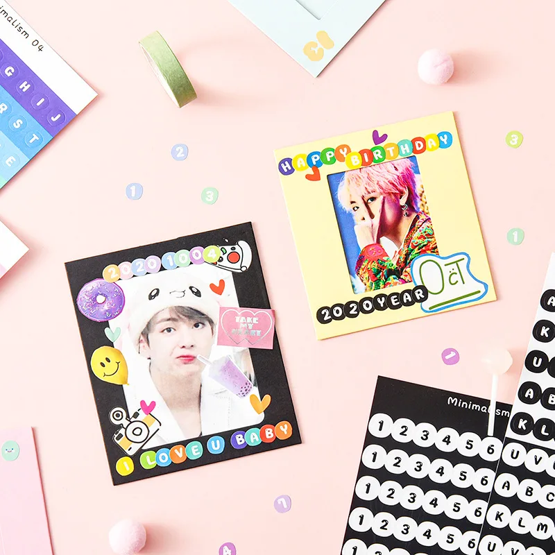 

SKYSONIC 2pcs/Pack Number&Letter Stickers Word Scrapbooking INS Cute Girls 13 Styles Sticker Label Office School Stationery