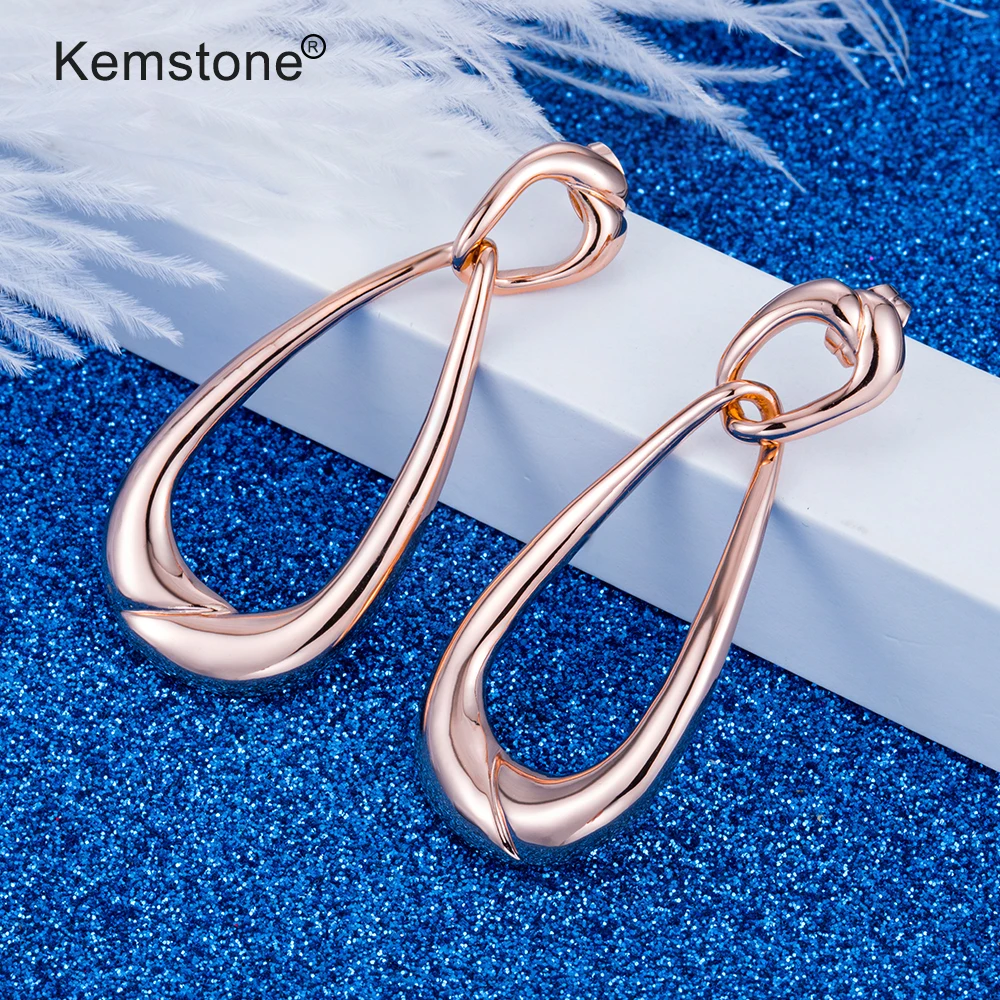 Серьги-подвески Kemstone женские из сплава Висячие ювелирные изделия цвета розового