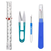 lmdz sewing kit sliding gauge seam ripper tailor scissor seam cutter durable thread remover for measuring quilting patchwork