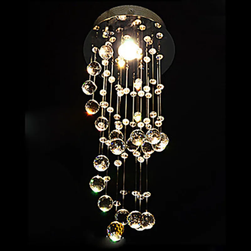 

Modern Crystal Chandelier LED Ceiling Lamp Kitchen Fixture Living Room avize Long Spiral hanglamp Home Lighting nordic Light