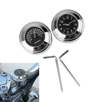 78 1 22mm motorcycle handlebar mount dial clock watch and thermometer temp gauga for harley for honda yamahas waterproof
