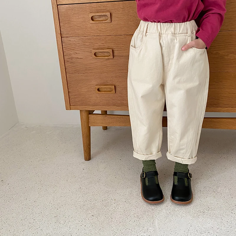 

Baby Girls Boys Pants Korean Fashion Kids Casual Mid Waist Leggings New Spring Children Cotton Long Trousers