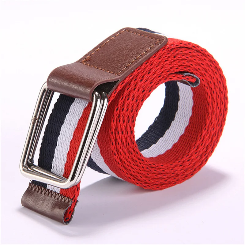 

2021 Canvas Belts Fashion Popular Personality Multicolor Stripe Design Belts for Women&Men Young People Waist Belts