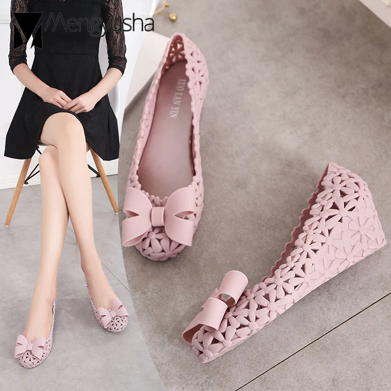 Сандалии-желе женские с вырезами летняя обувь на танкетке Chaussures Femme сандалии