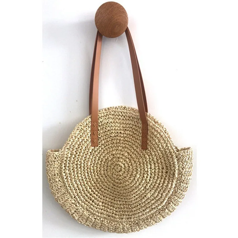 

Women Tote Hand-woven Woman's Shoulder Bag Handbag Bohemian Summer Straw Beach Bag Travel Shopping Female Tote Wicker Bags