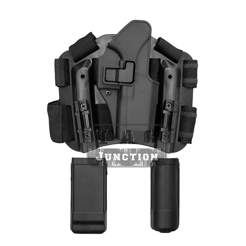 

Tactical CQC Serpa Right Hand Drop Leg Thigh Quick Draw Pistol Holster For Glock 17 19 22 23 31 32 With Mag. & Flashlight Pouch