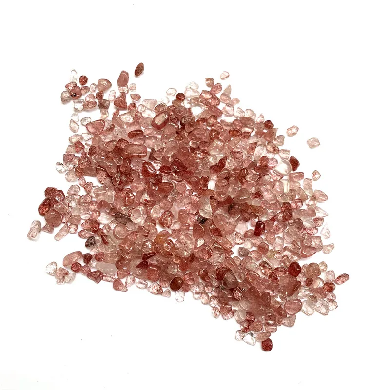 

1000g natural red strawberry quartz gravels reiki healing crystals crushed stone as children DIY drawing materials for sale