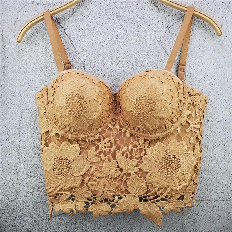 

Y2K Mesh Flower Croset Crop Top Sexy Camisole Night Club Clothing Women's T-Shirts Tube Tops Cami Bra 2000S Aesthetic Clothes