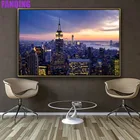 Нью-Йорк ночной вид Вышивка Полный Наборы 5D мозаика 100% квадратные дрель Diy алмазная живопись по доступной цене, украшения для дома