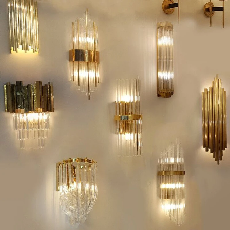 Современные золотые светодиодные Настенные светильники комнатное освещение