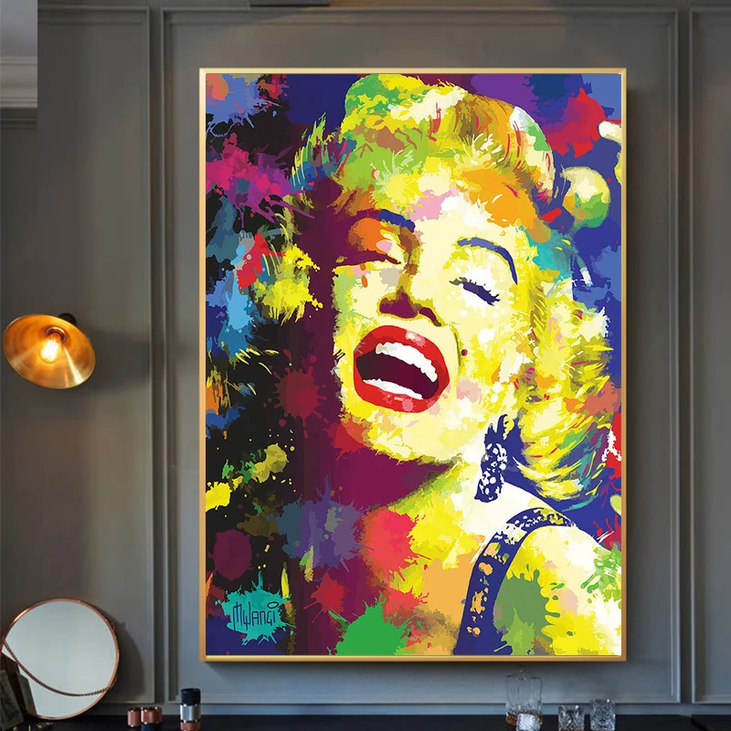 

Women Printed Posters Abstract Girl Portrait Canvas Painting Colorful Oil Wall Art Painting for Living Room decor