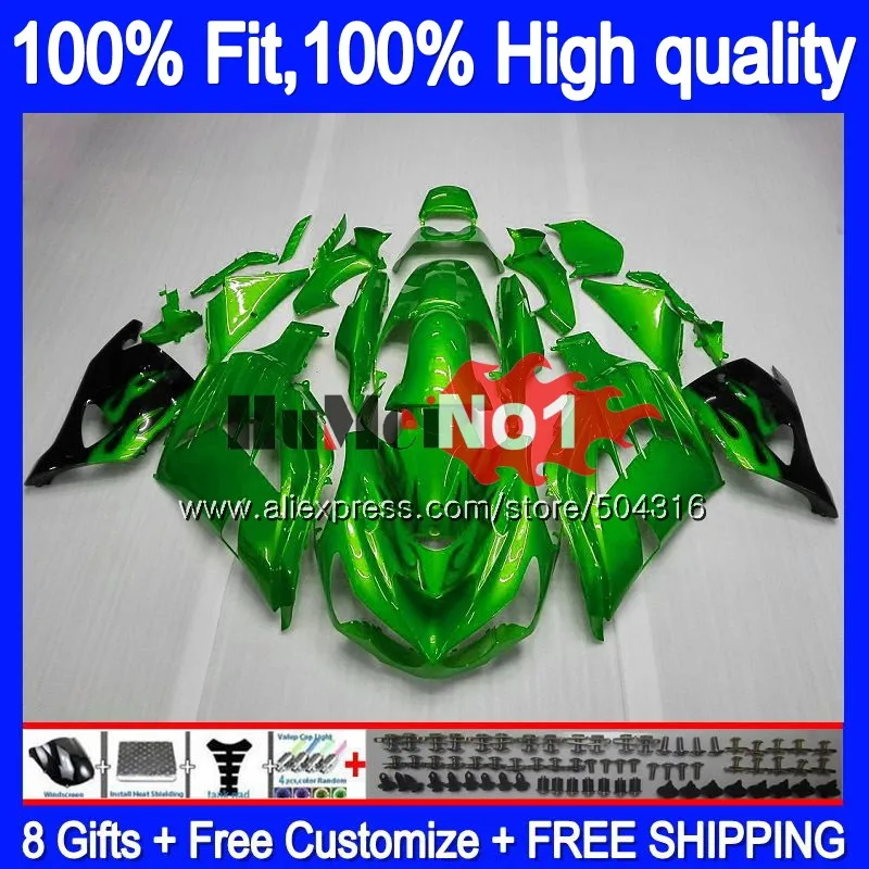 

Инъекция для KAWASAKI ZX-14R ZX14R 12 13 14 15 16 17 87MC.29 ZZR1400 ZX 14R 2012 2013 2014 2015 2016 2017 глянцевый зеленый обтекатель