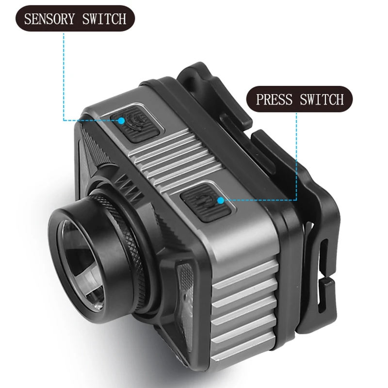 

XHP50 Head Light Lamp Sensor Headlights Chest Running Lights Built-in Battery Glare Waterproof Lantern