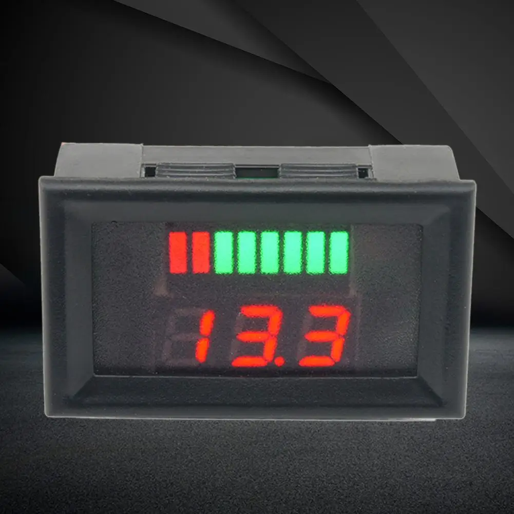 

Plastic 12-60V Lead Acid Batteries Capacity LED Indicator Digital Voltmeter Tester Physical Measurement Voltage measureme