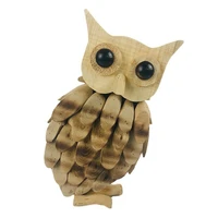 1pc home wooden owl decor delicate owl craft ornament christmas garden owl decor